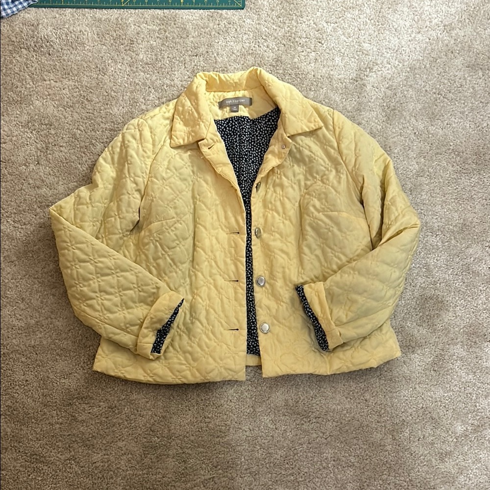 Croft and Barrow Yellow Quilted Jacket Medium